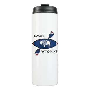 Kayak Wyoming Flag Thermosbecher