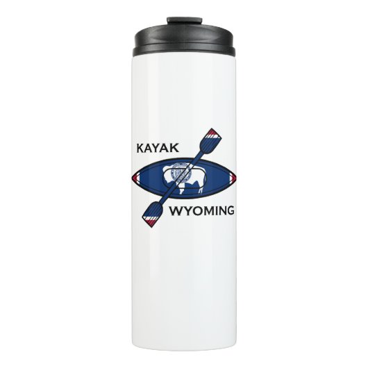 Kayak Wyoming Flag Thermosbecher (Vorderseite)