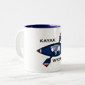 Kayak Wyoming Flag Zweifarbige Tasse (Vorderseite Links)