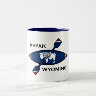 Kayak Wyoming Flag Zweifarbige Tasse