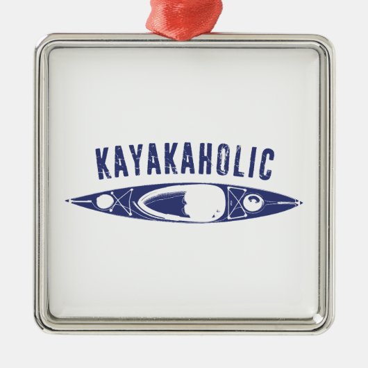 Kayakaholic Ornament Aus Metall (Vorne)