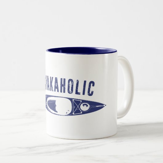 Kayakaholic Zweifarbige Tasse (VorderseiteRechts)