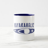 Kayakaholic Zweifarbige Tasse (Mittel)