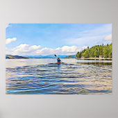 Kayaker an Serene Lake Poster (Vorne)