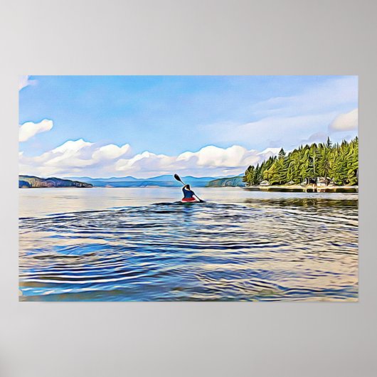 Kayaker an Serene Lake Poster (Vorne)