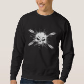 Kayaker For Life Float til We Die Skull & Paddle Sweatshirt (Vorderseite)