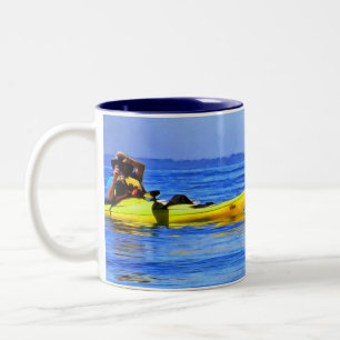 Kayaker und Tufted Puffin im Nordwesten des pazifi Zweifarbige Tasse