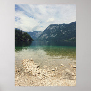 Kayakers im Abstand auf dem See-Foto Poster