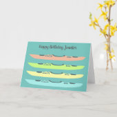 Kayakers Personalisiert Kayak Graphics Karte (Gelbe Blume)