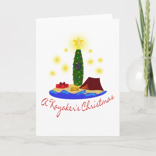 Kayakers-Weihnachtskarte Feiertagskarte (Vorderseite)