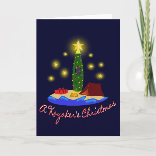 Kayakers-Weihnachtskarte Feiertagskarte (Vorderseite)