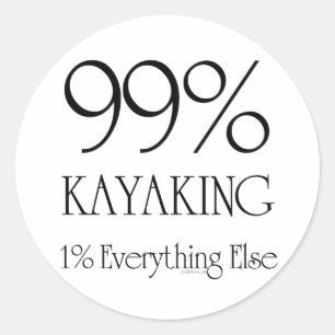 Kayaking 99% runder aufkleber