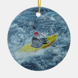 Kayaking Art Keramik Ornament