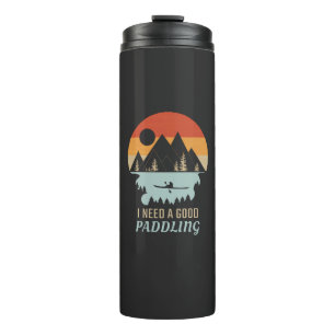 Kayaking Berge Retro Thermosbecher