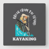 Kayaking BFTG (Weiße Uhr) Quadratische Wanduhr (Vorderseite)