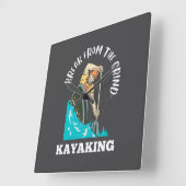 Kayaking BFTG (Weiße Uhr) Quadratische Wanduhr (Winkel)