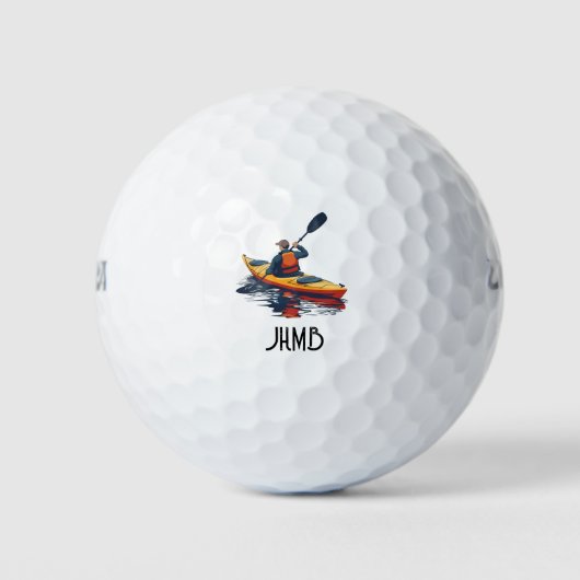 Kayaking Boat Water Sport Monogram Art Golfball (Vorderseite)