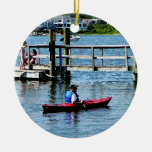 Kayaking Bristol RI Keramik Ornament