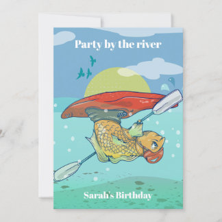 Kayaking Canoe Geburtstagsparty Einladung