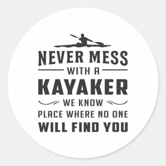 Kayaking Canoe Kayak Canoeing Funny Gift Idee Runder Aufkleber (Vorderseite)