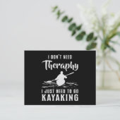 Kayaking Canoe Kayak Canoeing Therapy Funny Gift Postkarte (Stehend Vorderseite)