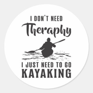 Kayaking Canoe Kayak Kanuing Therapie Geschenk Ide Runder Aufkleber