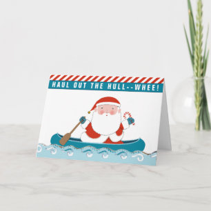 Kayaking Canoe Weihnachtskarte Feiertagskarte