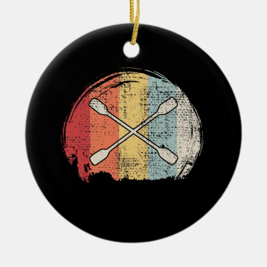 Kayaking Canoeing Retro Keramik Ornament (Vorne)