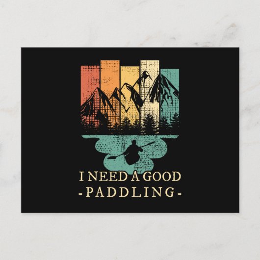 Kayaking Canoeing Retro Postkarte (Vorderseite)