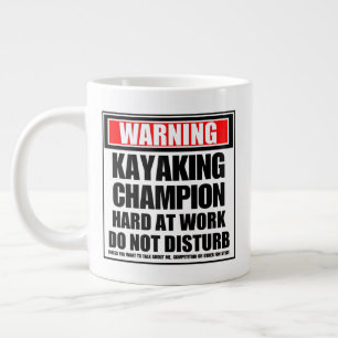 Kayaking Champion hart am Arbeitsplatz warnen Jumbo-Tasse