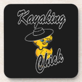 Kayaking Chick #4 Getränkeuntersetzer (Vorderseite)