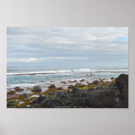 Kayaking entlang der Napalischen Küste, Kauai, Haw Poster