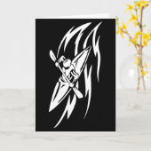 Kayaking Extreme Sport Grafik in Schwarz & Weiß Karte (Gelbe Blume)