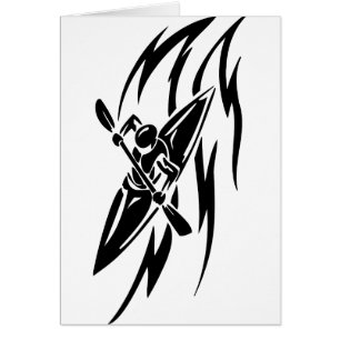 Kayaking extreme Sport-Grafik in Schwarzem u. im