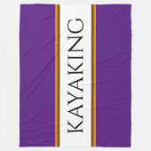 KAYAKING Fun Lila, weiße, orangefarbene Streifen Fleecedecke (Vorderseite)