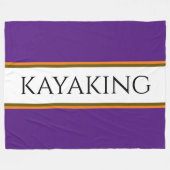 KAYAKING Fun Lila, weiße, orangefarbene Streifen Fleecedecke (Vorderseite (Horizontal))