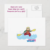 Kayaking Girl - Light/Blonde Postkarte (Vorne/Hinten)