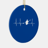 Kayaking Heartbeat Keramik Ornament (Rechts)