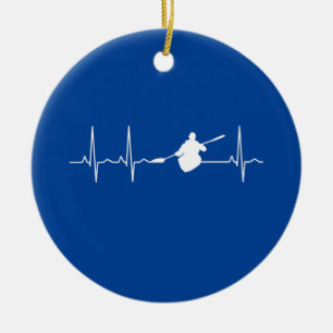 Kayaking Heartbeat Keramik Ornament