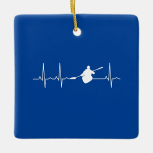 Kayaking Heartbeat Keramikornament