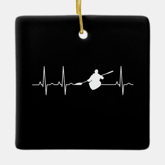 Kayaking Heartbeat Keramikornament (Vorderseite)