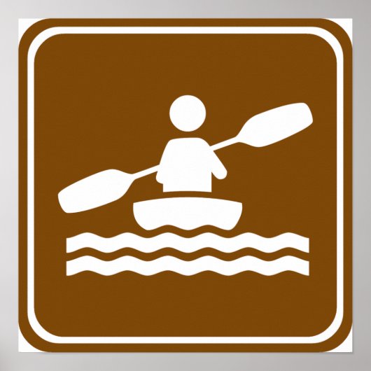 Kayaking Highway Sign Poster (Vorne)
