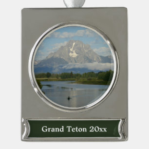 Kayaking in Grand Teton Nationalpark Banner-Ornament Silber