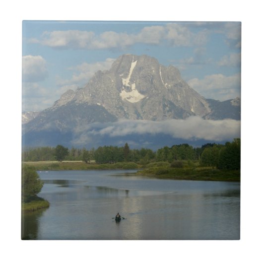 Kayaking in Grand Teton Nationalpark Fliese (Vorderseite)