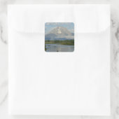 Kayaking in Grand Teton Nationalpark Quadratischer Aufkleber (Tasche)