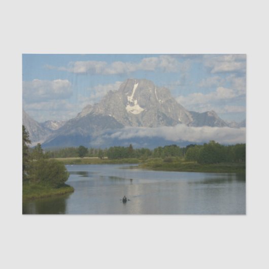Kayaking in Grand Teton Nationalpark Seidenpapier (Vorderseite)