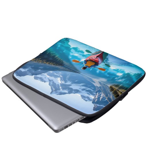 Kayaking in Mountains Beautiful Nature Laptopschutzhülle (Vorne Knopf)