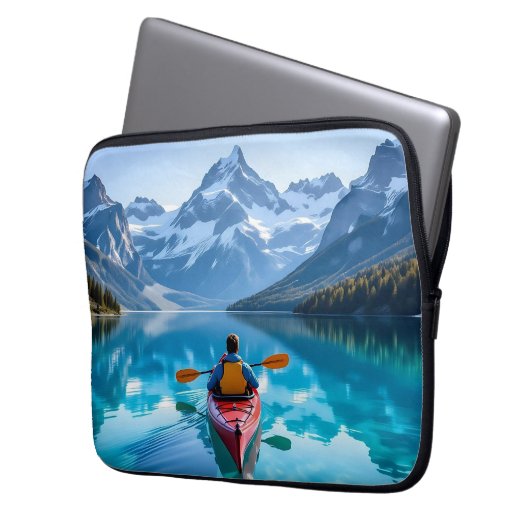 Kayaking in Mountains Beautiful Nature Laptopschutzhülle (Vorderseite Links)