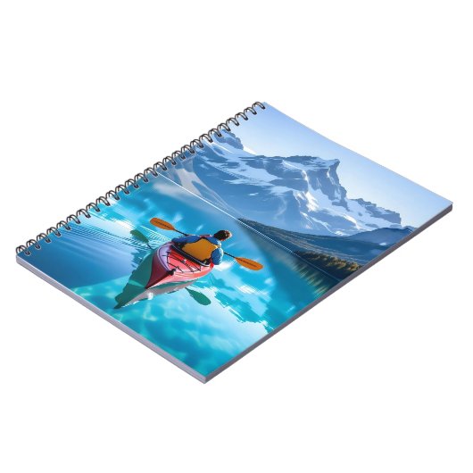 Kayaking in Mountains Beautiful Nature Notizblock (Linke Seite)