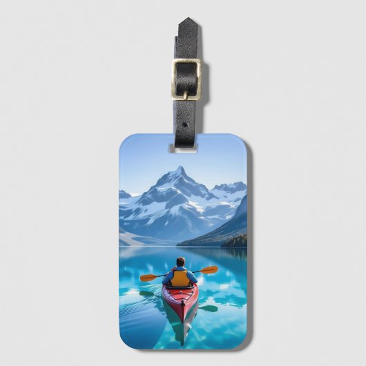Kayaking in Mountains Personalized Gepäckanhänger (Vorderseite Vertikal)